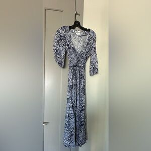 Finley Blue and White Floral Dress